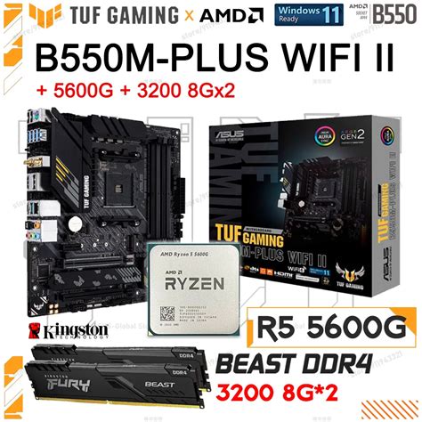 AMD-B550-Motherboard-Combo-Asus-TUF-GAMING-B550M-PLUS-WIFI-II-AM4 ...