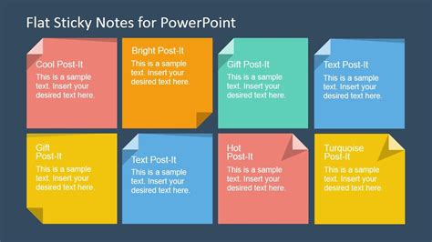 Flat Sticky Note Shapes for PowerPoint | Presentation design and Template