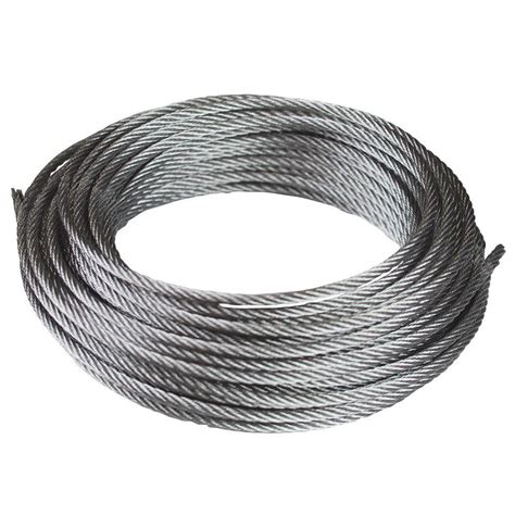 Everbilt 1/8 in. x 50 ft. Galvanized Uncoated Steel Wire Rope-803152 - The Home Depot