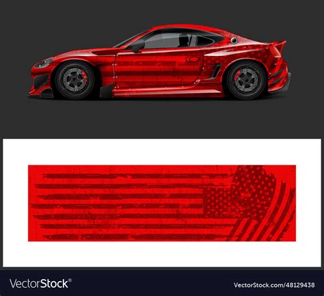 Usa flag car sticker american flag car wrapgraphi Vector Image