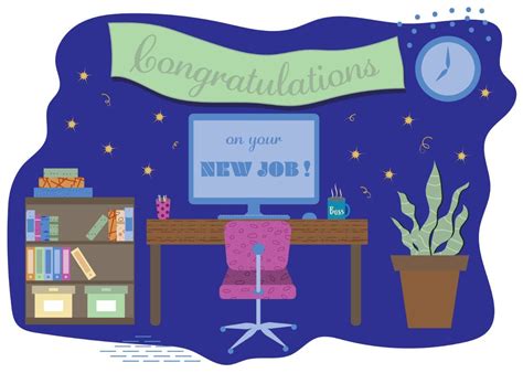 Congratulations on your new job | Desk scene card | Zazzle | Scene ...