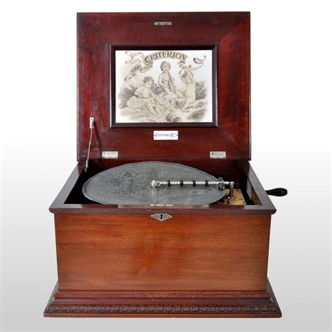 Antique 14" Disc Music Box in Mahogany Case by Criterion, Circa 1880 ...