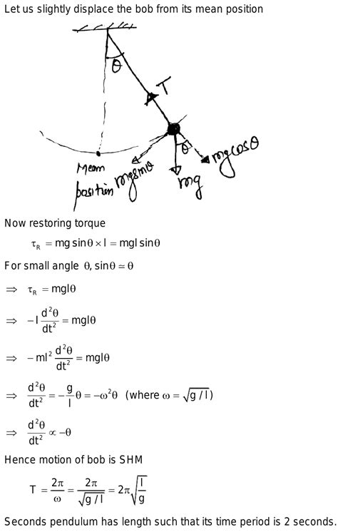 show that the motion of simple pendulum is simple harmonic and hence ...