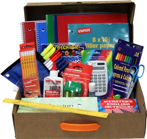 Junior High and High School Back-to-School Supply Kit Box - Assorted Colors (Grades 6-12th) One ...