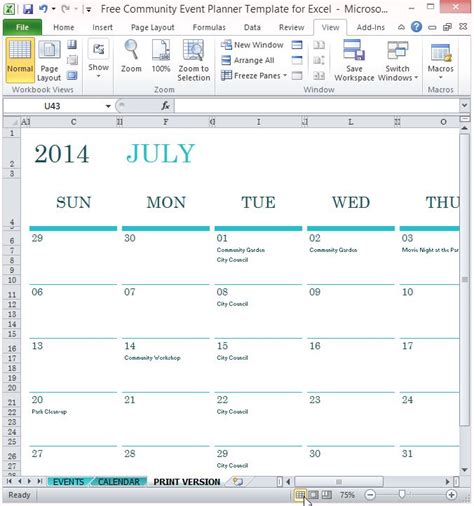 Free Community Event Planner Template For Excel