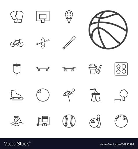 Recreation icons Royalty Free Vector Image - VectorStock