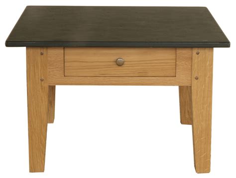 Oak Small Slate Top Coffee Table