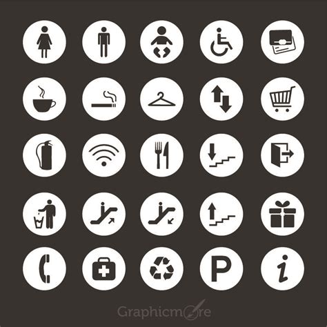 Service Sign Round Icons Design Collection Free Vector Download