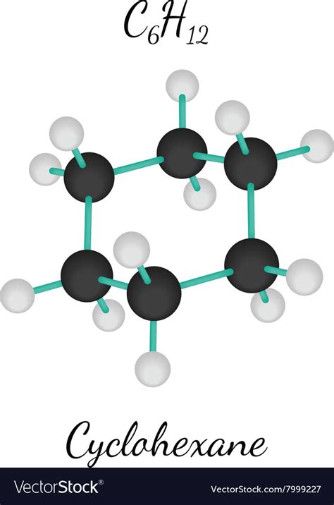 C6H12 cyclohexane molecule Royalty Free Vector Image