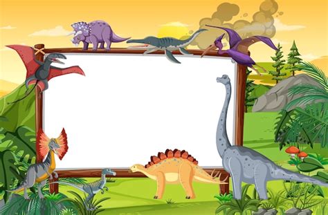 Free Vector | Scene with dinosaurus in the woods