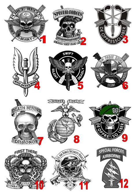 SPECIAL FORCES Temporary tattoos SAS NAVY ARMY AIR FORCE Waterproof ...