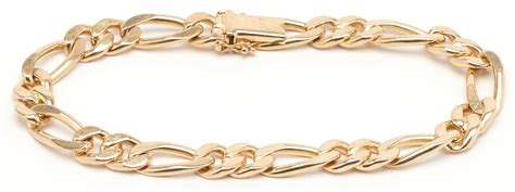 Lot 746: 14K Gold Figaro Chain Bracelet | Case Auctions