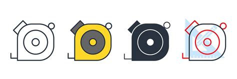 tape measure icon logo vector illustration. Measurement tape symbol template for graphic and web ...