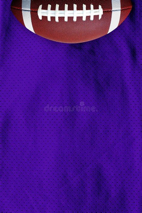 Purple American Football Jersey Textured with a Football on a ...