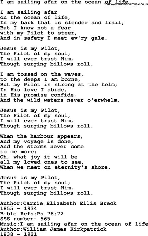 Sacred Songs and Solos complete(words version), Song: I Am Sailing Afar On The Ocean Of Life ...