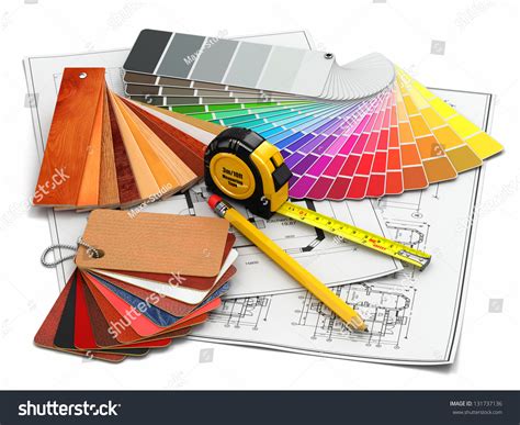 Interior Design Architectural Materials Measuring Tools Stock Illustration 131737136 - Shutterstock