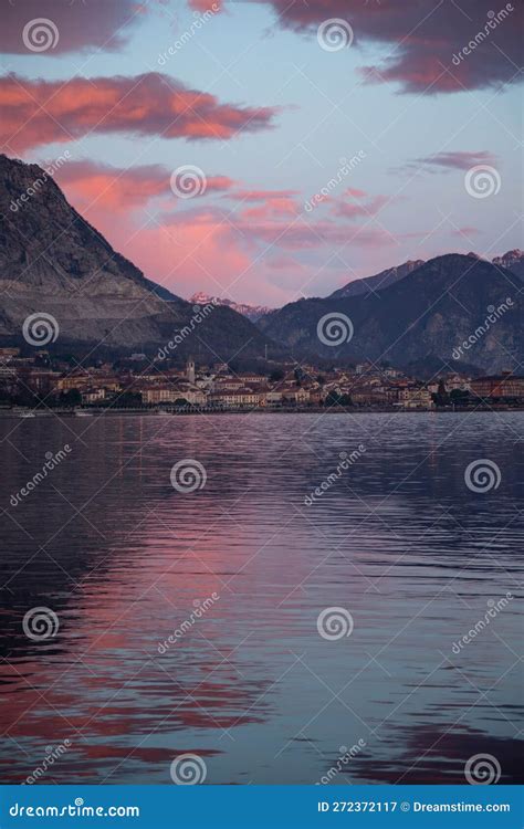 Baveno, Lake - Lago - Maggiore at Sunset Stock Image - Image of cold ...