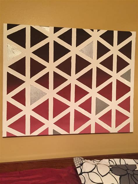 My sister made this for me! Geometric DIY canvas art ( masking tape ...