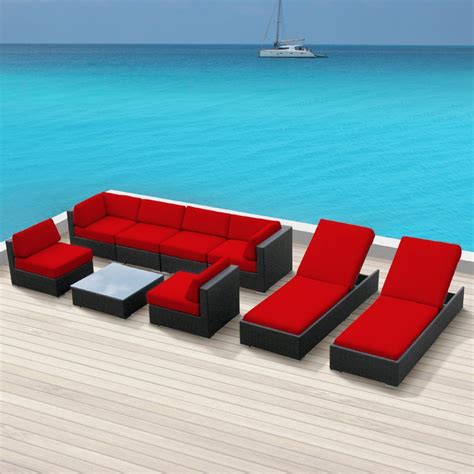 Luxxella Wicker Bella 9 Pc Sofa Sectional Outdoor Patio Furniture Set ...