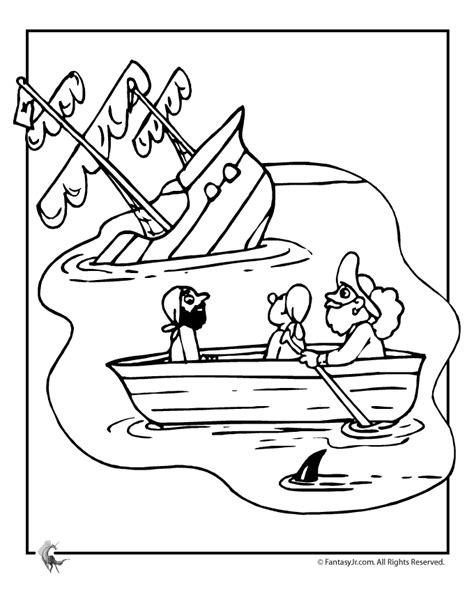 Sinking Pirate Ship Coloring Page | Woo! Jr. Kids Activities