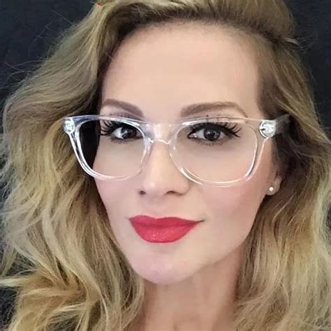 2019 Women Eyeglasses Brand Designer Transparent Frame Prescription ...