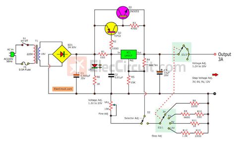 LM317 with pass transistor circuit regulators | ElecCircuit.com