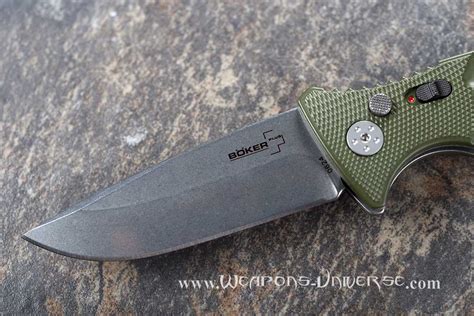 Boker 402N Plus Strike Automatic Knife, Green, Spearpoint