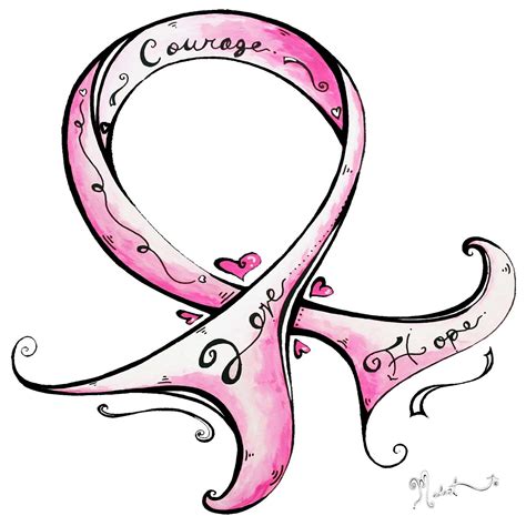 Breast Cancer Ribbon Outline - ClipArt Best