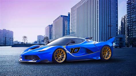 Wallpaper Ferrari FXX K race car, blue supercar 1920x1200 HD Picture, Image