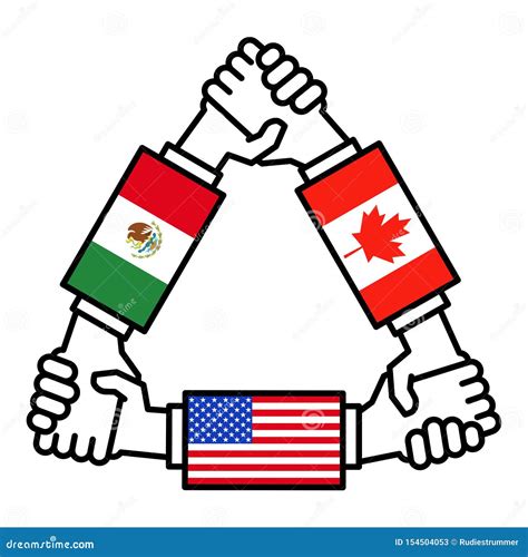 USMCA USA MEXICO CANADA Business Deal, Trade Agreement, Handshake ...