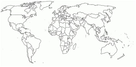 Colorable World Map Printable - Printable Maps