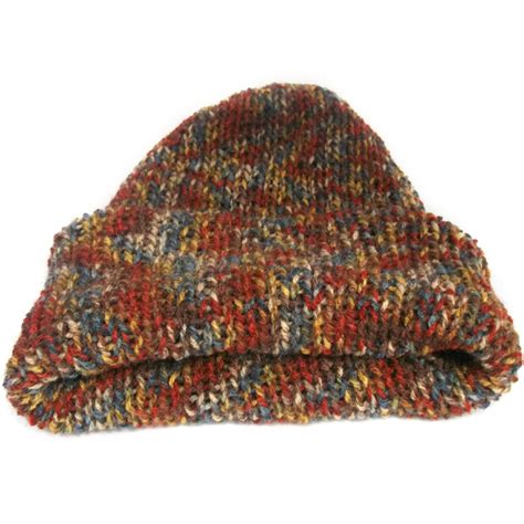 The Orange grunge beanie hat, gender neutral, handmade with soft acrylic yarn – Lelsloom