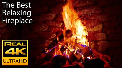 4K Relaxing Fireplace with Crackling Fire Sounds 🔥 - No Music - 4K UHD ...