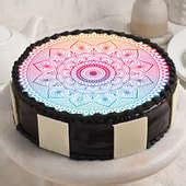 Order Mandala Design Chocolate Cake Online, Price Rs.895 | Flower Aura