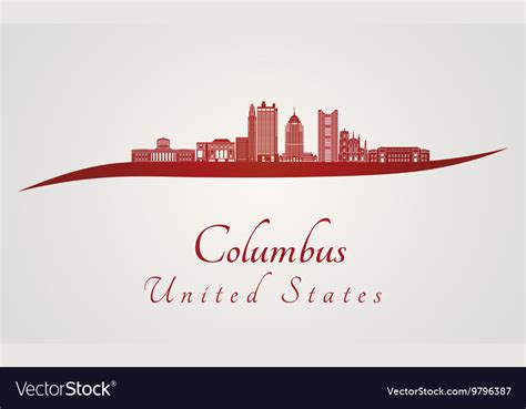 Columbus ohio skyline detailed silhouette vector by Yurkaimmortal - Image #788773 - VectorStock