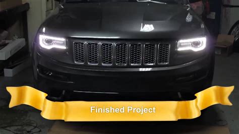 2014 Jeep Grand Cherokee Headlight Swap 100% Working (Halogen to H.I.D. ,L.E.D.) - YouTube