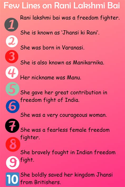 10 Lines on Rani Lakshmi Bai in English for Kids - Your Hop