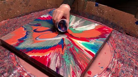 Fluid Painting on a New Level!! Acrylic Pour Painting using a Spin Table?? You gotta see this ...