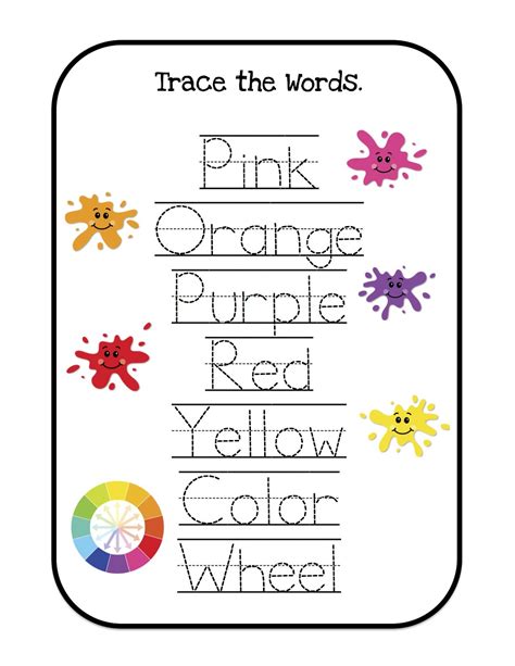 Free Color By Words Printable Worksheets