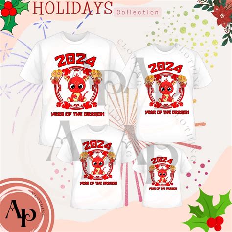 2024 New Year of the Dragon Family T-Shirt (Sold per piece) | Shopee Philippines