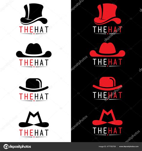 Black Red Hat Logo Vector Set Design Stock Vector by ©Beginos 477783708