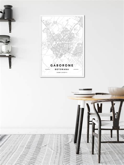 Gaborone DIGITAL DOWNLOAD Map Custom City Map Print Gaborone | Etsy