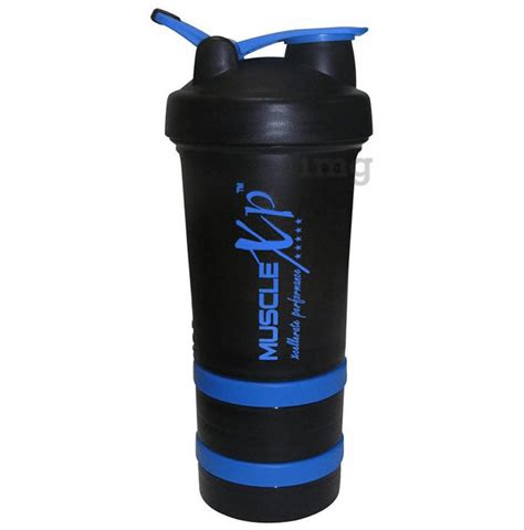 MuscleXP Advanced Stak Protein Shaker with Steel Ball Blue and Black: Buy packet of 1.0 Shaker ...