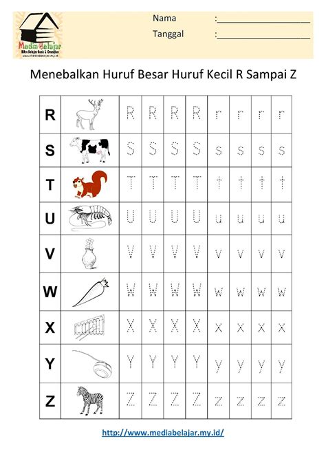 Lembaran Kerja Huruf Abc Kecil Belajar Mengenal Dan Menulis Huruf Abc ...