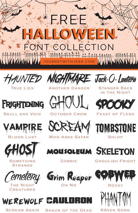 Free Font Collection: Halloween Fonts — Journey With Jess | Inspiration for your Creative Side ...