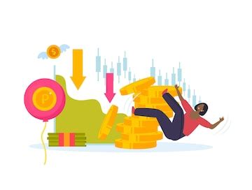 Premium Vector | Economic crisis financial instability flat conceptual background with falling ...