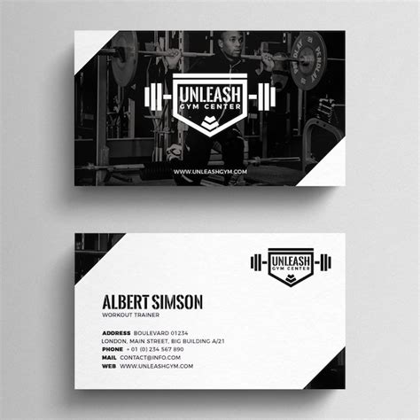 Fitness business card template PSD file | Free Download