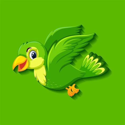 Premium Vector | Cute green bird cartoon character