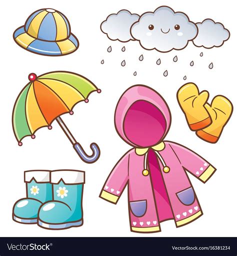 Vector illustration of Cartoon Rain Clothes. Download a Free Preview or High Quality Adobe Illu ...