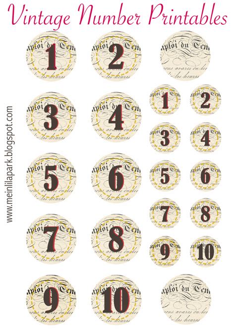 MeinLilaPark: Free printable vintage number stickers - ausdruckbare ...